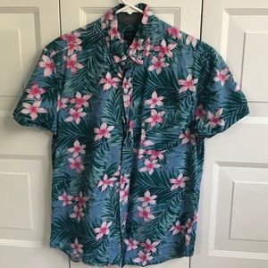 J Crew Floral Short Sleeved Button Down